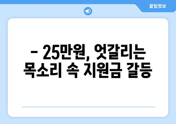 25만원 지원금 갈등: 당정 격돌