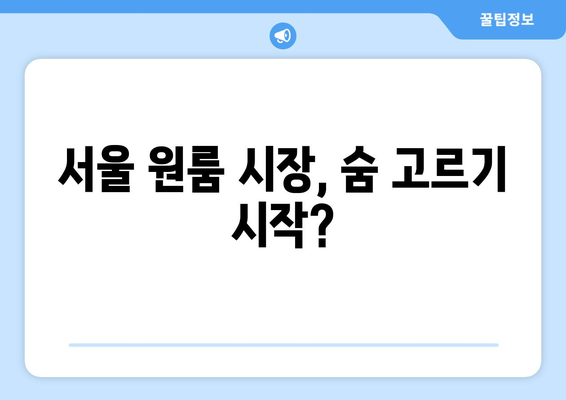 서울 원룸 시장의 주춤: 2024년 하반기 전망은?