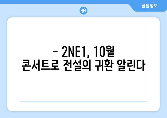 2NE1 15주년 기념 콘서트 