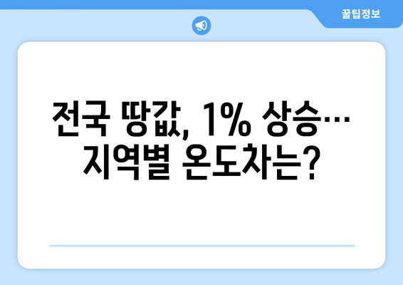 2024 상반기 땅값 상승률 1%: 지역별 부동산 시장 동향