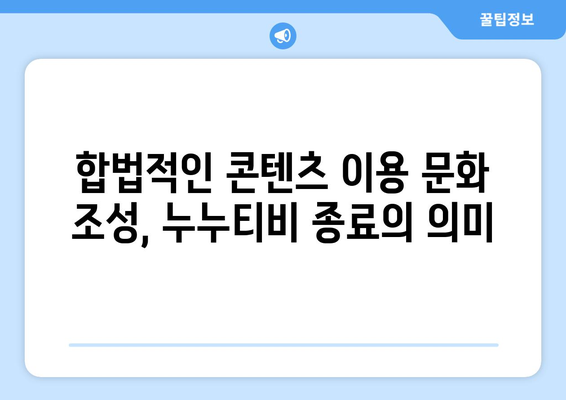 누누티비 서비스 종료 이유: 불법 콘텐츠 확산 억제