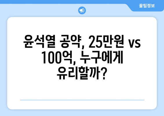 윤석열 1인당 25만원? 100억씩 주지