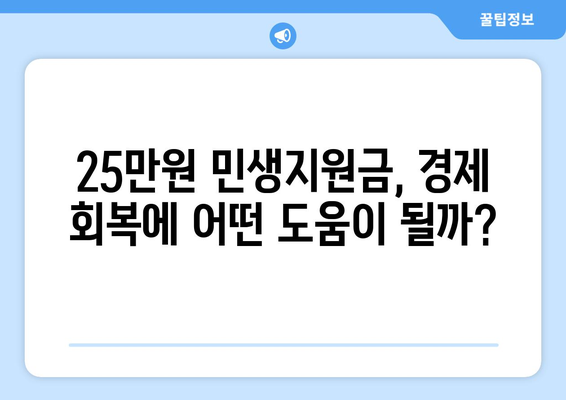 코로나19로부터 경제 회복에 도움이 되는 25만원 민생지원금