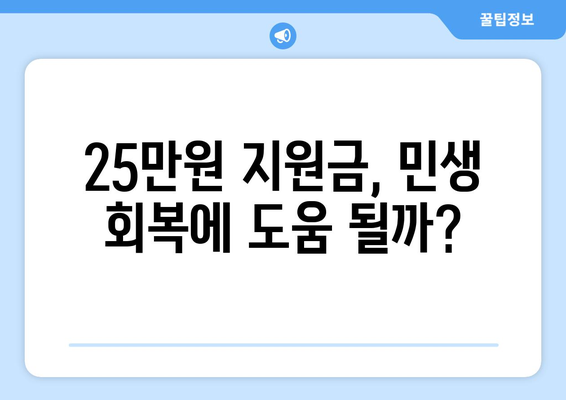 25만원 지원금 민생 회복 지급 일자 가능성