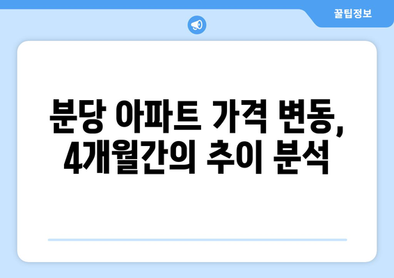 분당 아파트 가격 변동: 11억 아파트 4개월 만의 변화 | 수도권 부동산 시장