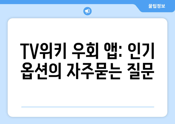 TV위키 우회 앱: 인기 옵션