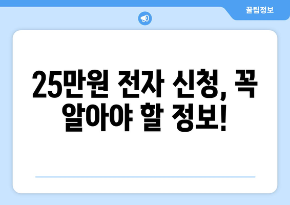 25만원 전자 신청을 위한 심층적인 안내서