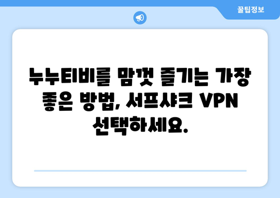 빠른 VPN 서프샤크 추천: 누누티비의 가장 친한 친구