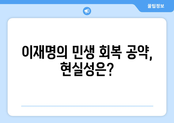 경제 실정에 따른 이재명의 25만원 민생 회복 지원금 제안