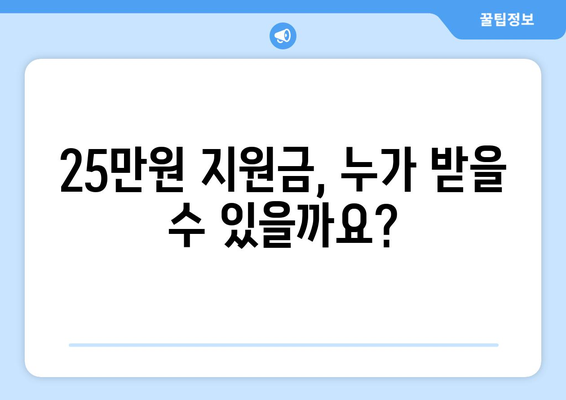 정부 민생 지원금 25만원 신청 가이드