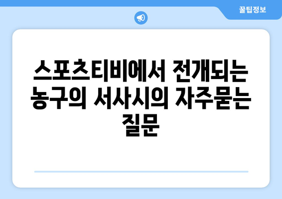 스포츠티비에서 전개되는 농구의 서사시