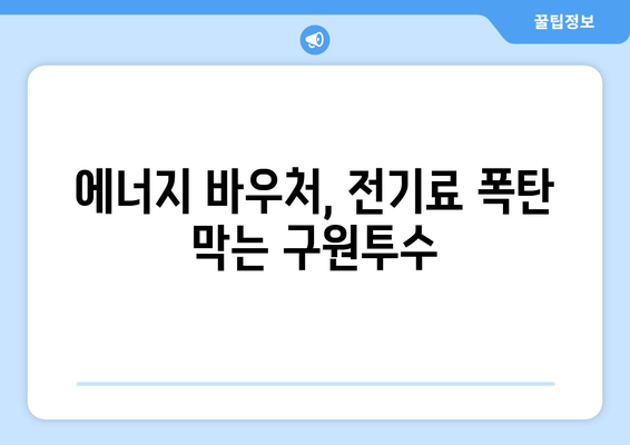 취약계층 지원책 확대: 에너지 바우처 혜택으로 전기요금 인상 완화