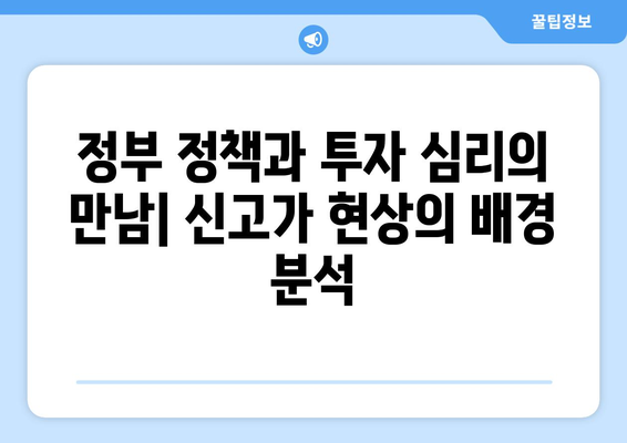 정부 부동산 정책 발표 후 투자 심리 변화: 신고가 현상의 배경