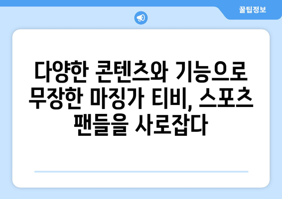 마징가 티비: 스포츠 중계 혁명의 새 시대를 열다