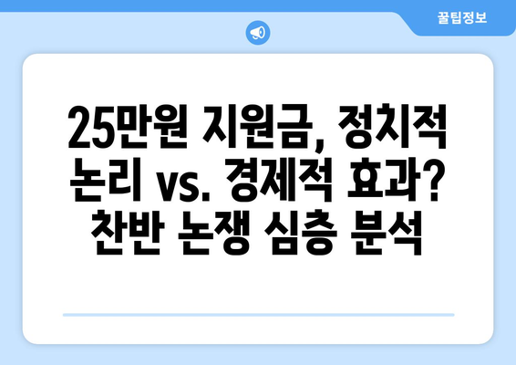 민생 회복 지원금의 실체: 1인당 25만 원 지원금