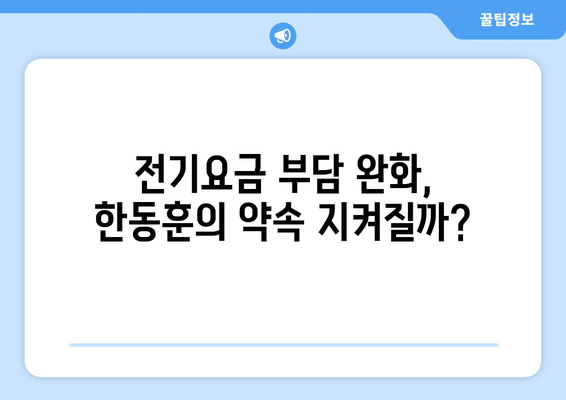 한동훈, 취약계층 전기요금 지원