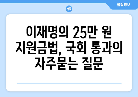 이재명의 25만 원 지원금법, 국회 통과