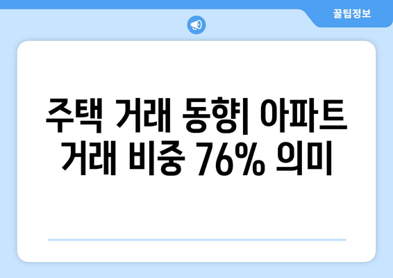 주택 거래 동향: 아파트 거래 비중 76% 의미