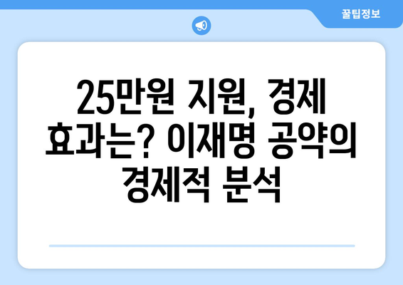 이재명 민생회복지원금: 전국민 25만원 제안