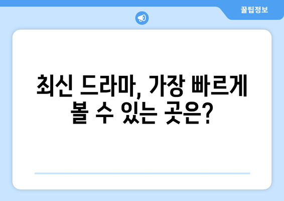 사이트별 드라마 다시보기 자료 비교