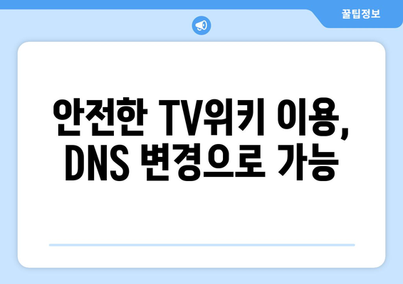 TV위키에 안전하게 접속하기 위한 DNS 설정 변경 방법