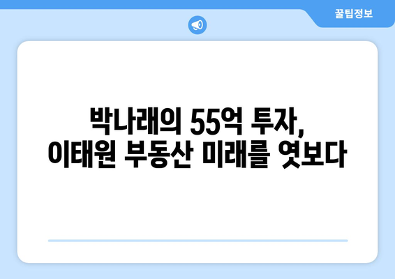 이태원 부동산 시장의 새로운 가능성: 박나래의 55억 투자 사례 심층 분석과 교훈