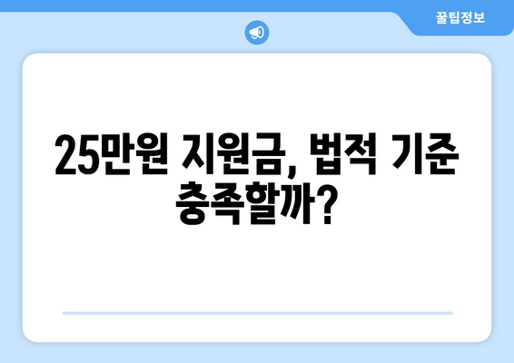 이재명의 25만원 지원금안, 법적 위반 가능성