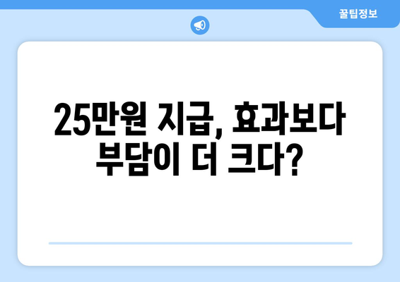 국민 반발, 전국민 25만원 지급 반대 의견 과반수