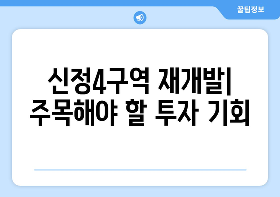 부동산 투자자들의 블루칩: 신정4구역 재개발 사업