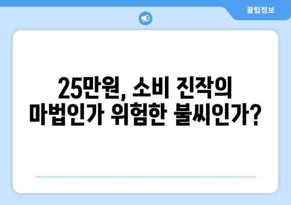 전국민 25만원: 경제 활성화의 필수 조치인가 인플레이션의 불길인가?