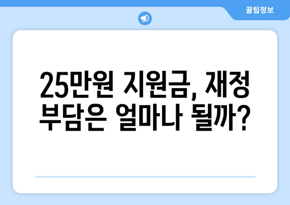 25만 원 지원금 민생 회복 지급의 가능성