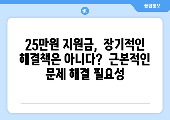 25만원 지원금, 과연 민생을 살릴까?