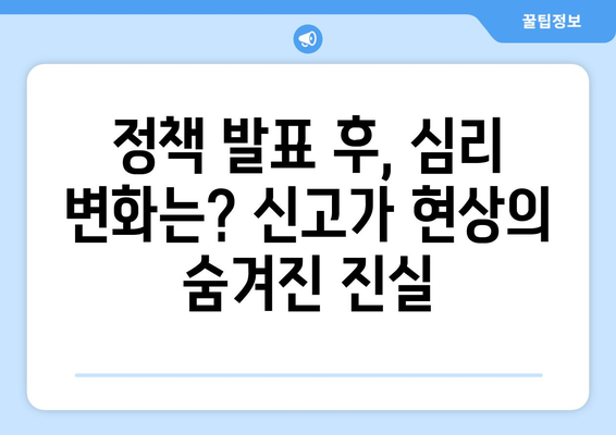 정부 부동산 정책 발표 후 시장 심리 변화: 신고가 현상의 원인