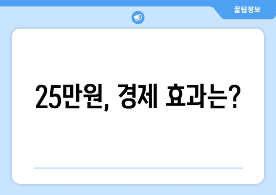 전국민 25만원 민생 지원금 신청, 필요한가?