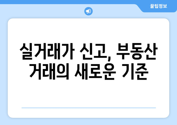 부동산 시장 투명성 강화 - 실거래가 신고 의무화 1년 성과