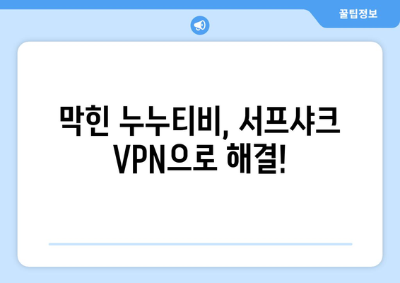 서프샤크를 활용한 빠른 VPN 누누티비 시청