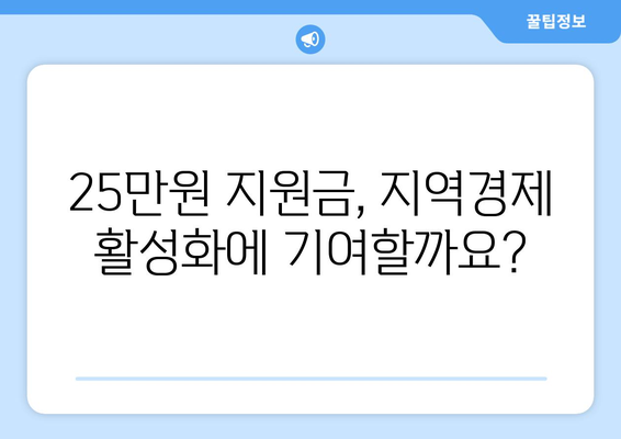 코로나19로 인해 경제에 도움이 되는 25만원 민생지원금