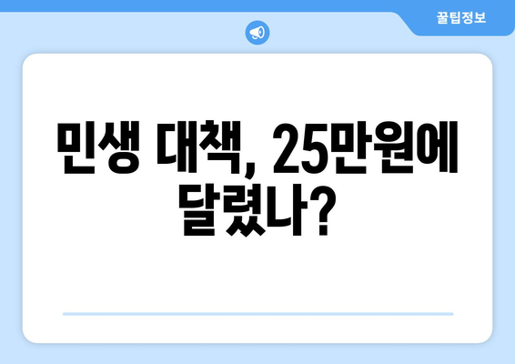 윤석열 경제 실정에 따른 이재명의 25만원 민생 지원금 제안