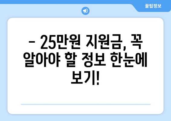 민생회복지원금 25만원에 대한 지급일 정보