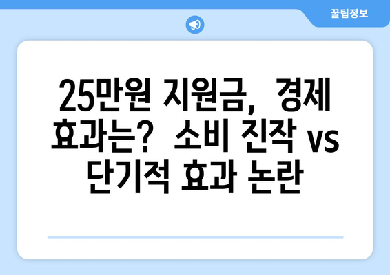 25만원 지원금, 과연 민생을 살릴까?