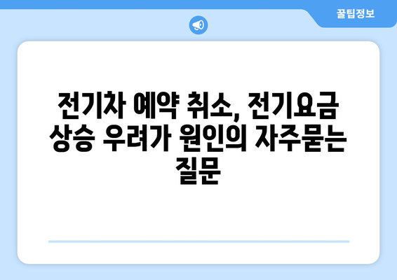 전기차 예약 취소, 전기요금 상승 우려가 원인