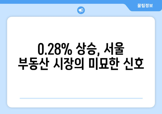 서울 주택 가격 상승 가속: 0.28% 상승의 시장 영향 | 부동산 트렌드 분석