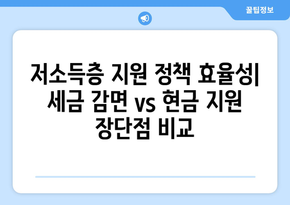 저소득층을 위한 세수 감면 대비 25만원 지원금: 어느 것이 더 효과적인가?