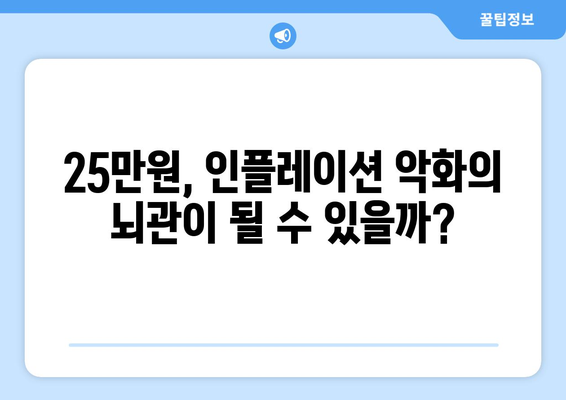 전국민 25만원: 경제 활성화의 필수 조치인가 인플레이션의 불길인가?