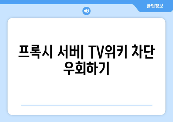 TV위키 우회에 필요한 앱과 사이트 주소