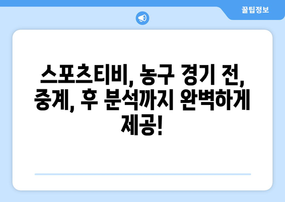 스포츠티비에서 농구 경기 전, 중계, 후 분석까지 만나다