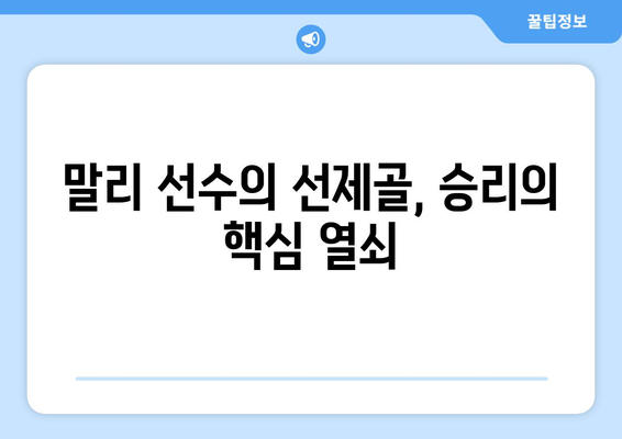 선제골로 놀라울 만큼 승리를 이끈 말리 축구 선수