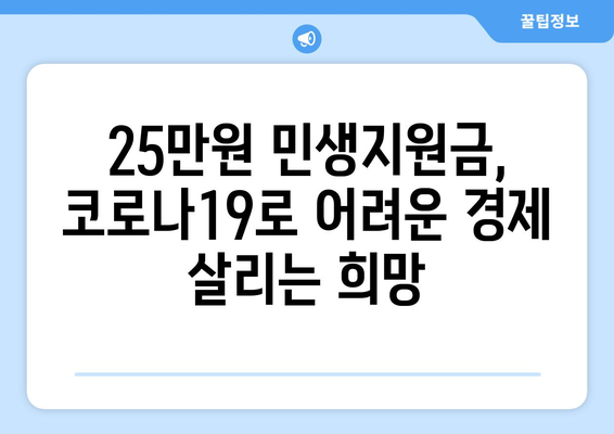 코로나19로 인해 경제에 도움이 되는 25만원 민생지원금