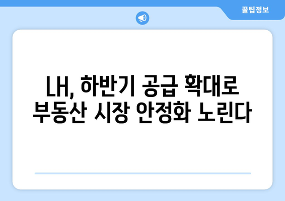 LH 하반기 발주 계획: 부동산 시장 안정화 전략 분석