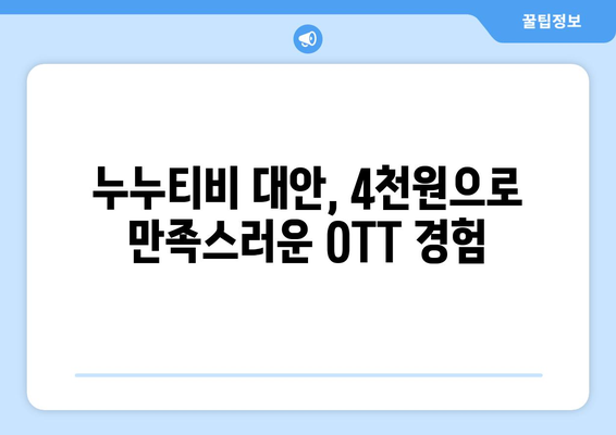 누누티비 대신 한 달에 4,000원으로 OTT를 시청할 수 있는 곳